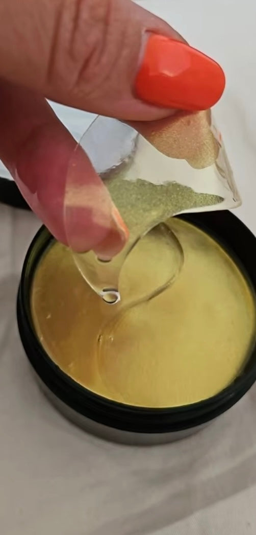 Patchs Yeux Hydrogel Dorés, Hydratation & Fraîcheur Instantanée